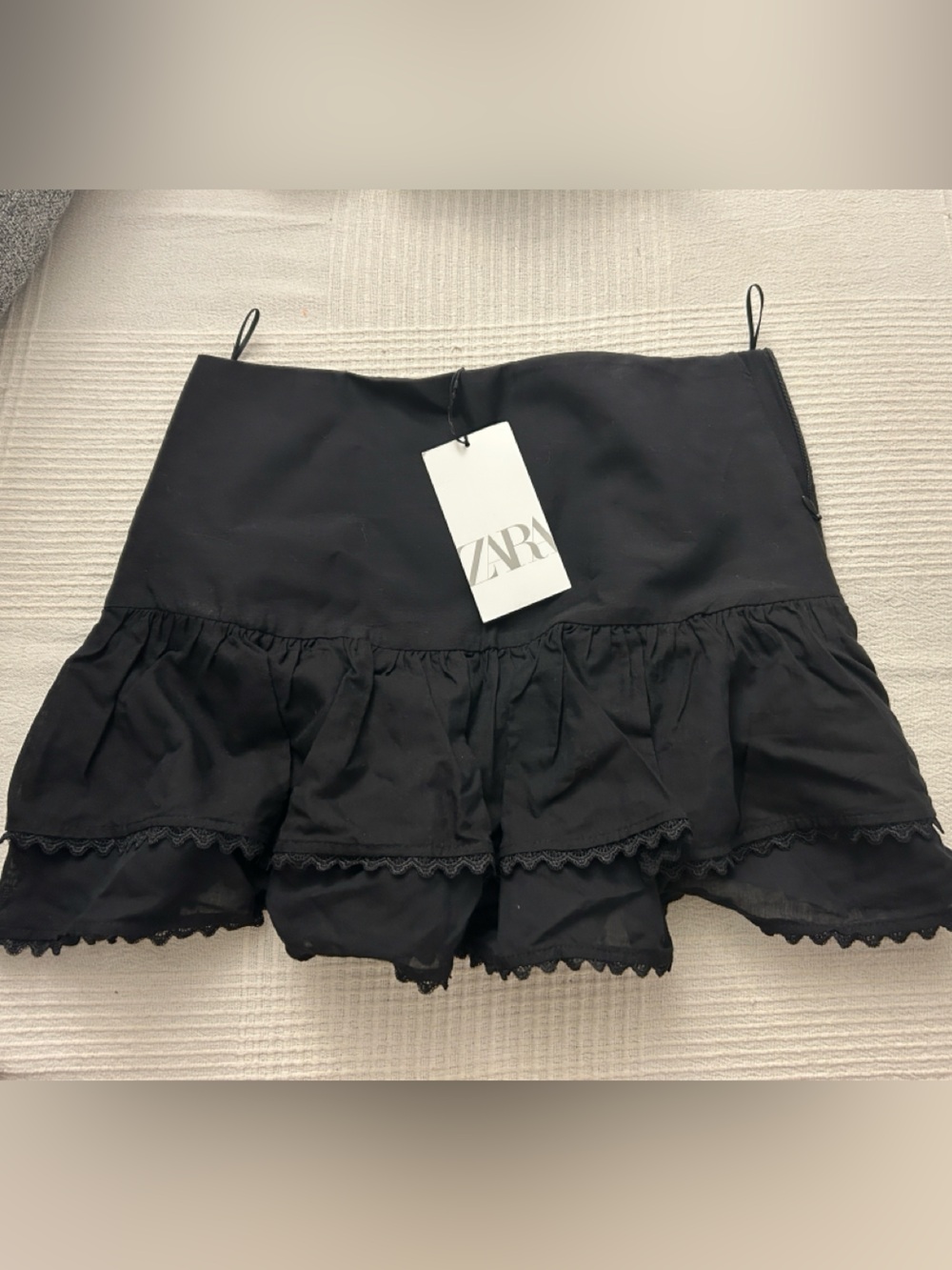 ZARA Black Tiered Ruffle Skirt
